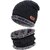 Fashlook Woolen Black Casual Winter Cap (Pack of 2)