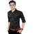 Fashlook Polka Print Curved Collar Regular Fit Cotton Blend Casual Dark Blue///Black Shirt For Mens (Pack of 2)