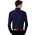 Fashlook Polka Print Curved Collar Regular Fit Cotton Blend Casual Dark Blue///Black Shirt For Mens (Pack of 2)