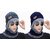 Fashlook Woolen Grey, Dark Blue Casual Winter Cap (Pack of 2)