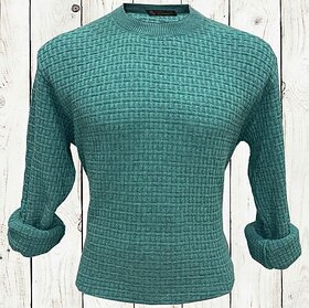 Fashlook Solid Full Sleeve Casual Light Green Sweaters For Mens