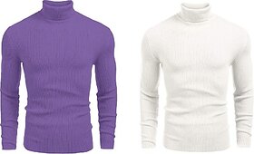 Fashlook Solid Multicolor Full Sleeve Sweaters For Mens (Pack of 2)