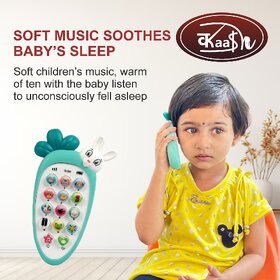Kaash Bazaar Cute Rabbit Face Pretend Play Cell Phone Toy for Kids,Toddlers with Music,Ringtones,Lights(Blue)