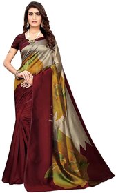 SVB Sarees Maroon Art Silk Mysore Silk Saree
