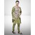 PrintCultr Men Silk Blend Green Kurta Pyjama Ethnic Jacket Set