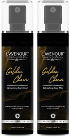 L'avenour Golden Charm Refreshing Body Mist For Long Lasting Fragrance, Mood Uplifting Body Mist  -  For Men & Women (200 ml, Pack of 2)