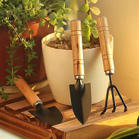 (Set of 3) Antiq World Gardening Tools - Trowel, Hand Cultivator & Garden Fork