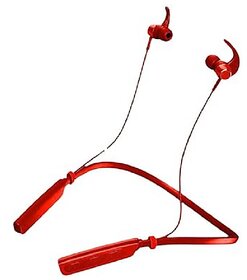DIGIMATE Fire 4.0 Bluetooth Neckband With 40 Hours Playtime, Type C Fast Charging Dual Pairing With Mic (Red) DGMGO5-0
