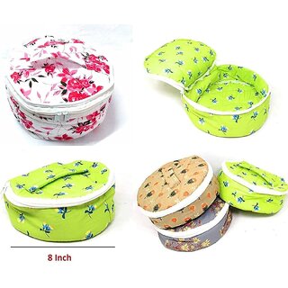 Cotton Round zipper Roti Cover (Multicolour pack of 1 )