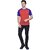 PRINTCULTR Pack of 2 Men Solid Round Neck Cotton Blend Dark Blue, Red T-Shirt