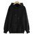 Fashlook Mens Black Solid Hooded Full Sleeve Sweatshirt