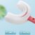 (Pack of 2) Toothbrush for Kids with U Shaped Silicone Brush Head for 360 Degree Cleaning Suitable For 2-6 Years, Manual, Heart Design, Multicolor