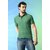 PrintCultr Solid Men Polo Neck Polyester Green T-Shirt