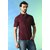 PrintCultr Solid Men Polo Neck Cotton Blend Maroon T-Shirt