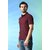 PrintCultr Solid Men Polo Neck Cotton Blend Maroon T-Shirt