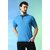 PrintCultr Solid Men Polo Neck Cotton Blend Blue T-Shirt