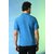PrintCultr Solid Men Polo Neck Cotton Blend Blue T-Shirt