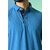 PrintCultr Solid Men Polo Neck Cotton Blend Blue T-Shirt