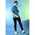 PrintCultr Solid Men Polo Neck Cotton Blend Blue T-Shirt
