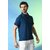 PrintCultr Solid Men Polo Neck Polyester Dark Blue T-Shirt