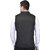 PrintCulture Men Solid Black Cotton Blend Nehru Jacket