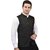 PrintCulture Men Solid Black Cotton Blend Nehru Jacket