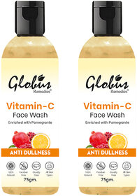 Globus Remedies Anti Ageing Skin Brightening Vitamin C Face Wash 75gm Set of 2