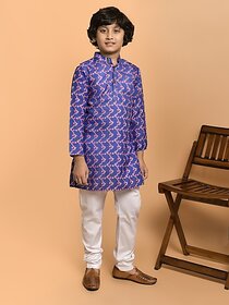 PrintCultr Boys Festive & Party Kurta and Pyjama Set (Blue)