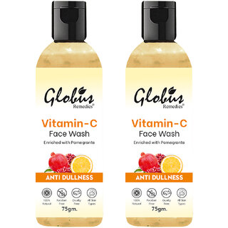 Globus Remedies Anti Ageing Skin Brightening Vitamin C Face Wash 75gm Set of 2
