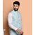 PrintCulture Men Solid Blue Cotton Blend Nehru Jacket