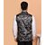 PrintCulture Men Printed Black Cotton Blend Nehru Jacket