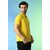 PRINTCULTR Men Solid Polo Neck Polyester Yellow T-Shirt