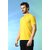 PrintCultr Solid Men Polo Neck Cotton Blend Yellow T-Shirt