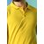 PrintCultr Solid Men Polo Neck Cotton Blend Yellow T-Shirt