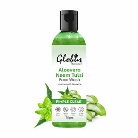 Globus Remedies Aloe Vera, Neem & Tulsi Face Wash â Enriched with Glycerin, Oil Control, 75g