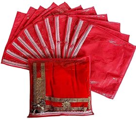 Saree Cover Set of 12 Pcs with Zip | Sari Bags, Garment Storage Case, Clothes Organizer, Wedding Saree Pouch Combo Pack