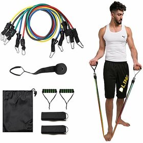 Resistance Bands 11pcs Set Tubes for Fitness Home Gym Exercise Workout Resistance Tube (Multicolor)