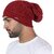 (Combo of 2) Fashlook Woolen Maroon Casual Winter Cap and Fashlook Solid Full Sleeve Casual Black Sweaters For Mens