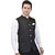 PrintCulture Men Solid Black Cotton Blend Nehru Jacket