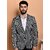 PrintCultr PrintCultr Men Printed Single Breasted Casual Blazer (Black)