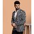 PrintCultr PrintCultr Men Printed Single Breasted Casual Blazer (Black)