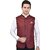 PrintCulture Men Self Design Brown Cotton Blend Nehru Jacket