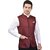 PrintCulture Men Self Design Brown Cotton Blend Nehru Jacket