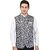 PrintCulture Men Printed Black Cotton Blend Nehru Jacket