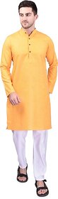 PrintCultr Men Kurta and Pant Set (Yellow)