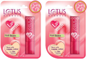 Lotus Herbals Lip Lush Tinted Lip Balm - Pink Guava Rush  Spf 20  8H Moisturisation  4G ( Pack Of 2 )