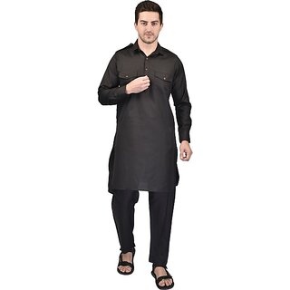 PrintCultr Black MenÃ¢â‚¬â„¢s Kurta and Pyjama Set Ã¢â‚¬â€œ Stylish & Comfortable Ethnic Wear