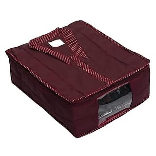 Aronkart Parachute Quilted Shirt Cover Wardrobe Cloth Organizer Shirts and Clothing Organizer (Pack of 1 Red)