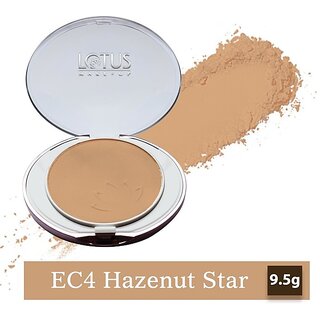 Lotus Make-Up Ecostay Ideal Finish Pressed Powder Compact (Hazelnut Star, 9.5 G)