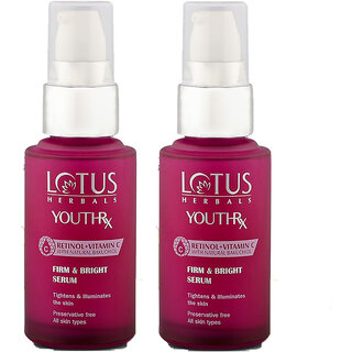 Lotus Herbals Youthrx Firm  Bright Face SerumBakuchiol Retinol  Vitamin CAnti Ageing  Brightening30Ml (Pack Of 2)